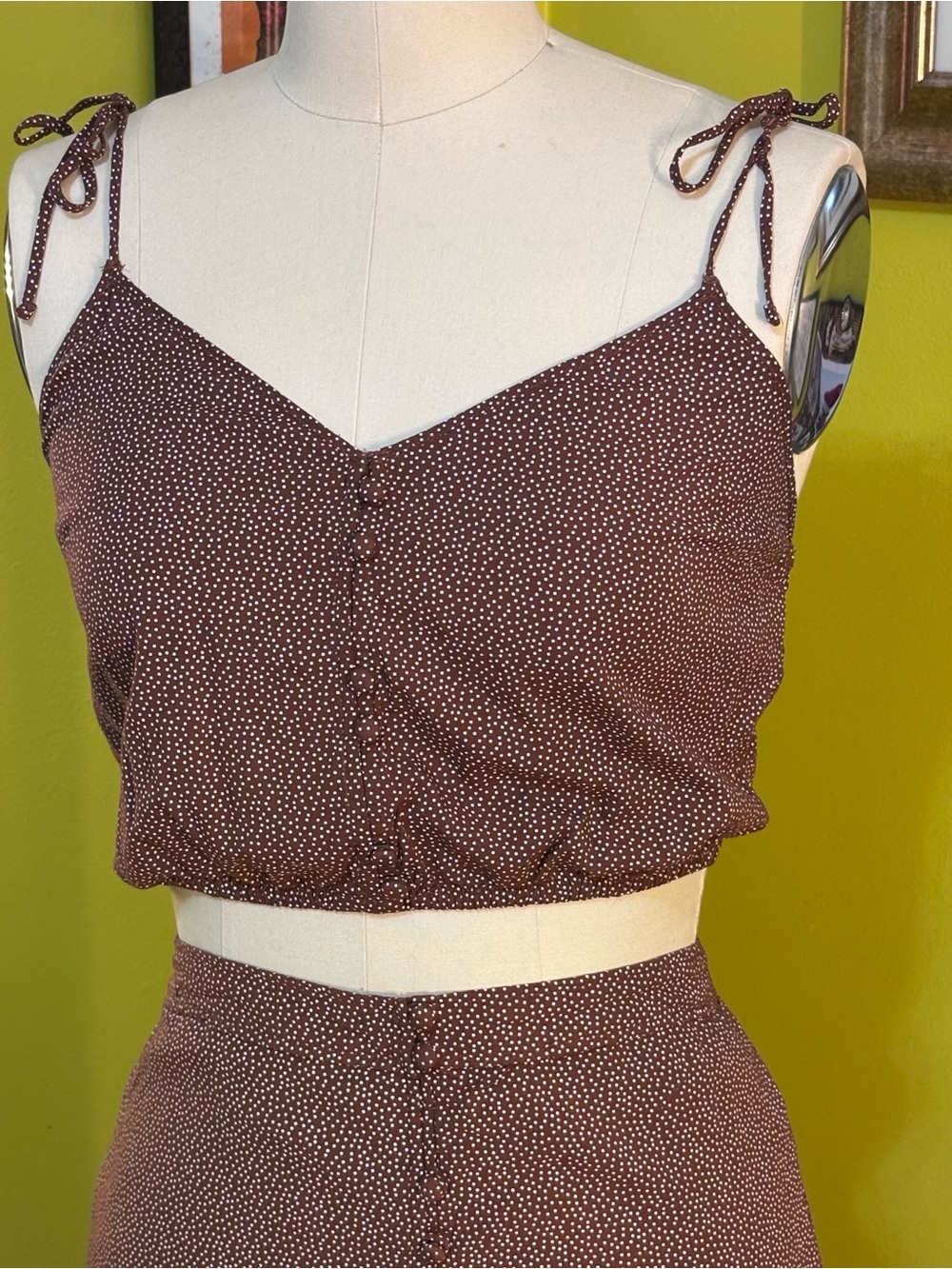 Abercrombie & Fitch Brown Button-Front Midi Skirt Set X Small - Picture 3 of 8